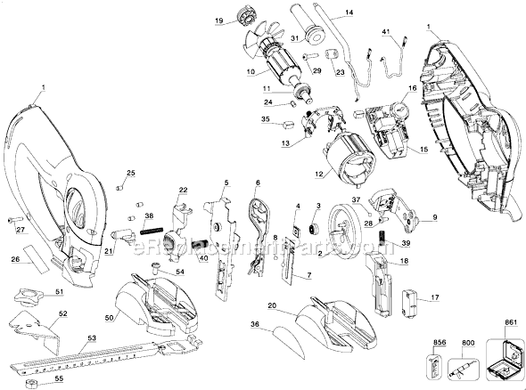 Page A Diagram and Parts List for HS600 Type 1 Black and Decker Jig Saw